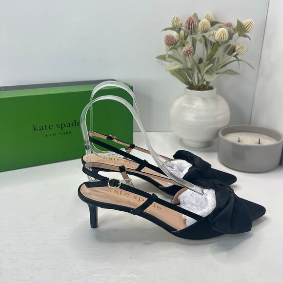 Kate Spade NY Marseille Slingback Pumps Pointed Toe Black Women 7.5B NWB - Picture 1 of 12